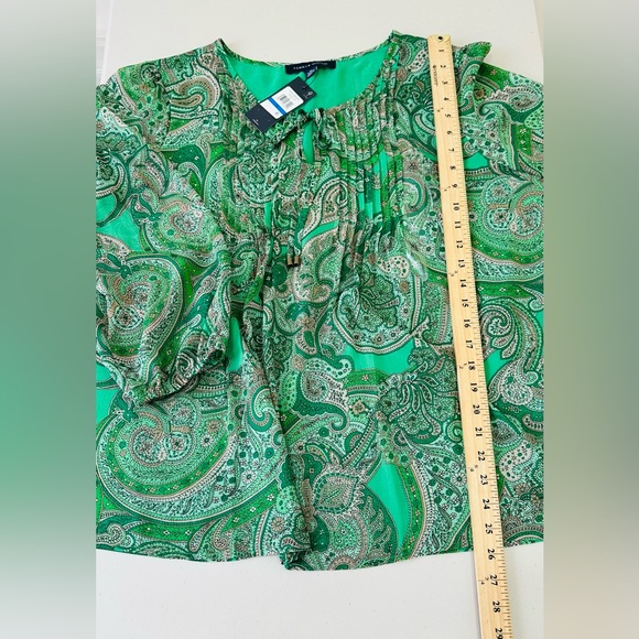 NWT Tommy Hilfiger Women’s Pintuck‎ Pleat Paisley Blouse Size XL - Picture 9 of 10